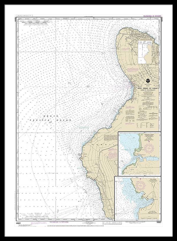 Nautical Chart-19327 West Coast-hawaii Cook Point-upolu Point, Keauhou Bay, Honokohau Harbor - Framed Print