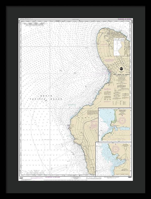 Nautical Chart-19327 West Coast-hawaii Cook Point-upolu Point, Keauhou Bay, Honokohau Harbor - Framed Print