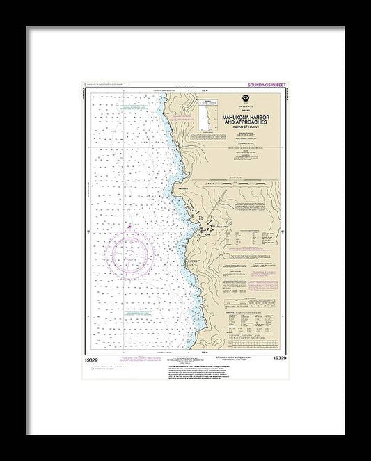A beuatiful Framed Print of the Nautical Chart-19329 Mahukona Harbor-Approaches Island-Hawaii by SeaKoast