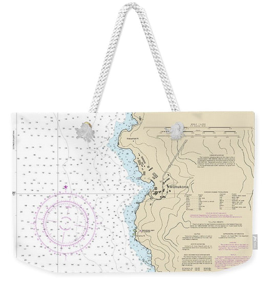 Nautical Chart-19329 Mahukona Harbor-approaches Island-hawaii - Weekender Tote Bag
