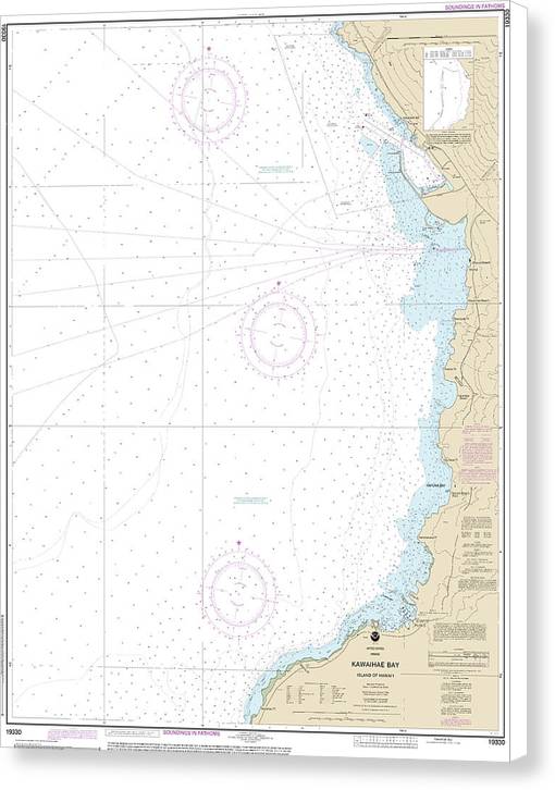 Nautical Chart-19330 Kawaihae Bay-island-hawaii - Canvas Print