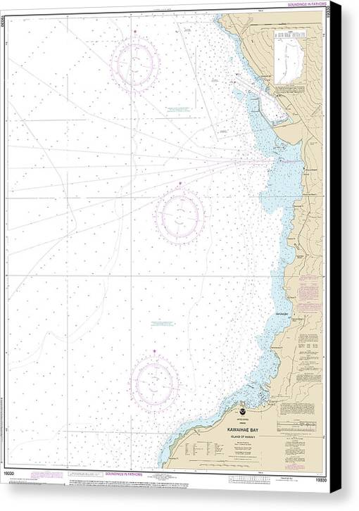 Nautical Chart-19330 Kawaihae Bay-island-hawaii - Canvas Print
