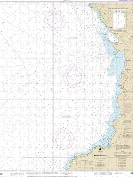 Nautical Chart 19330 Kawaihae Bay Island Hawaii Puzzle