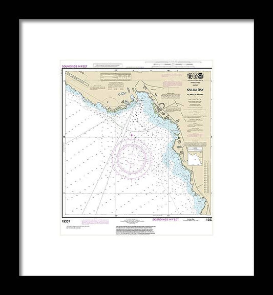 Nautical Chart-19331 Kailua Bay Island-hawaii - Framed Print