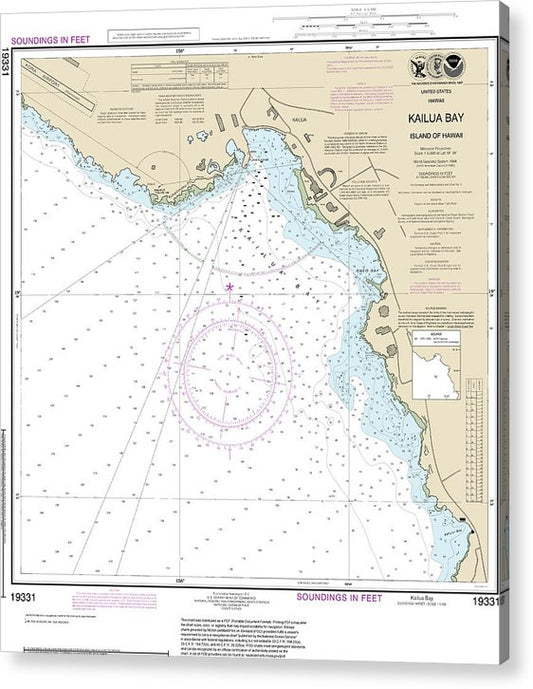 Nautical Chart-19331 Kailua Bay Island-Hawaii  Acrylic Print