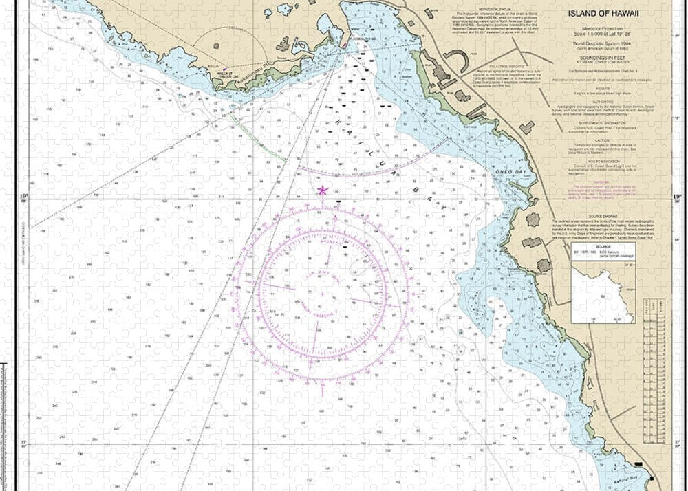Nautical Chart-19331 Kailua Bay Island-hawaii - Puzzle