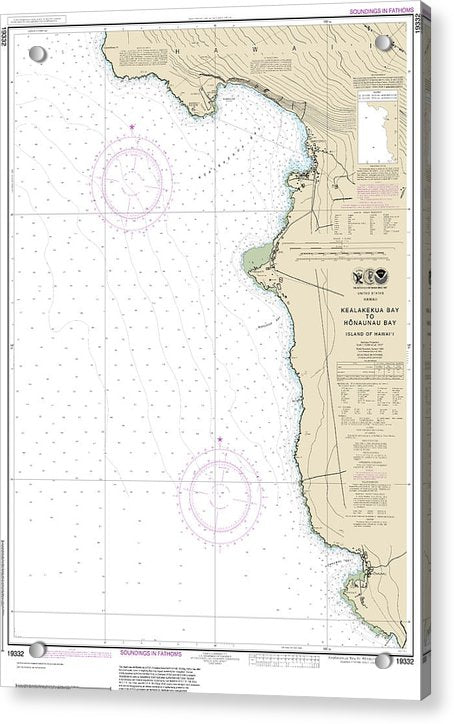 Nautical Chart-19332 Kealakekua Bay-honaunau Bay - Acrylic Print