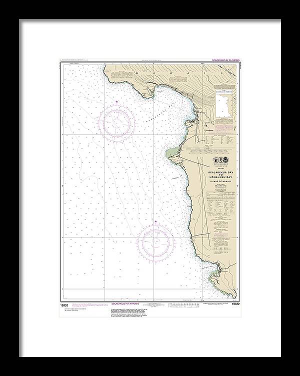 Nautical Chart-19332 Kealakekua Bay-honaunau Bay - Framed Print