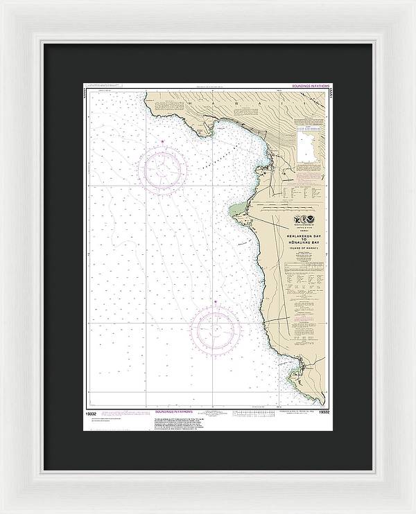 Nautical Chart-19332 Kealakekua Bay-honaunau Bay - Framed Print