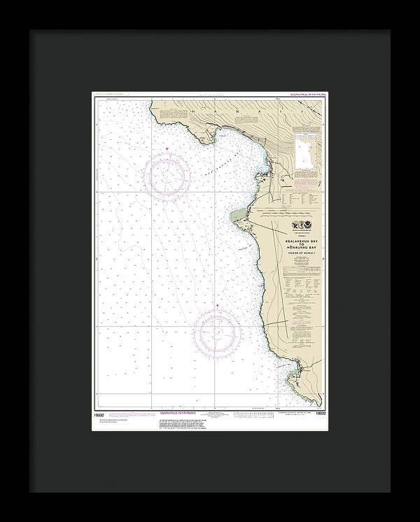 Nautical Chart-19332 Kealakekua Bay-honaunau Bay - Framed Print