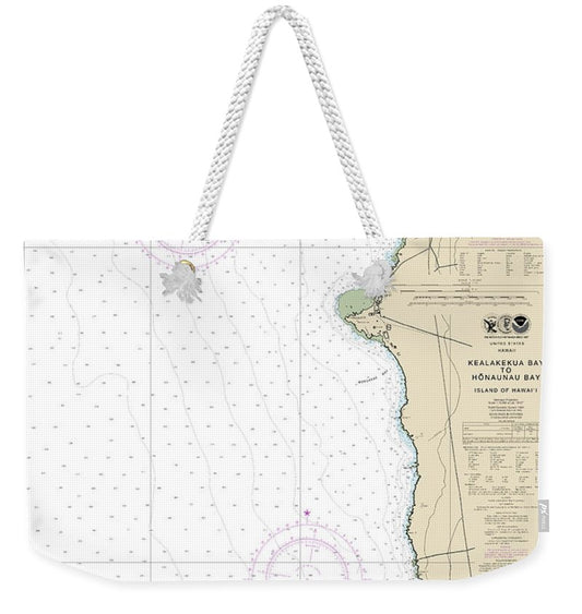 Nautical Chart-19332 Kealakekua Bay-honaunau Bay - Weekender Tote Bag