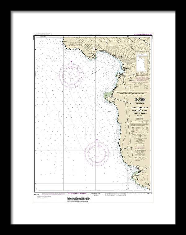 Nautical Chart-19332 Kealakekua Bay-honaunau Bay - Framed Print