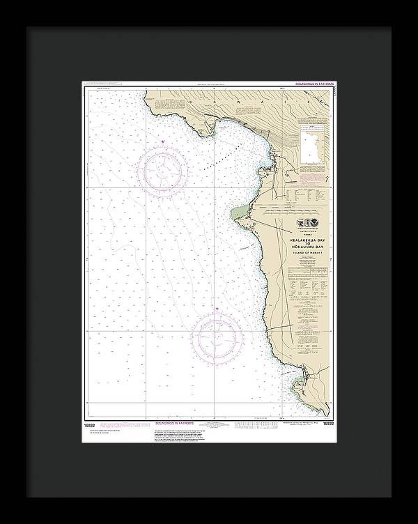 Nautical Chart-19332 Kealakekua Bay-honaunau Bay - Framed Print