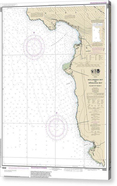 Nautical Chart-19332 Kealakekua Bay-Honaunau Bay  Acrylic Print