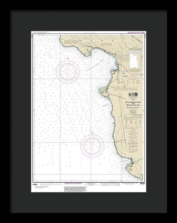 Nautical Chart-19332 Kealakekua Bay-honaunau Bay - Framed Print