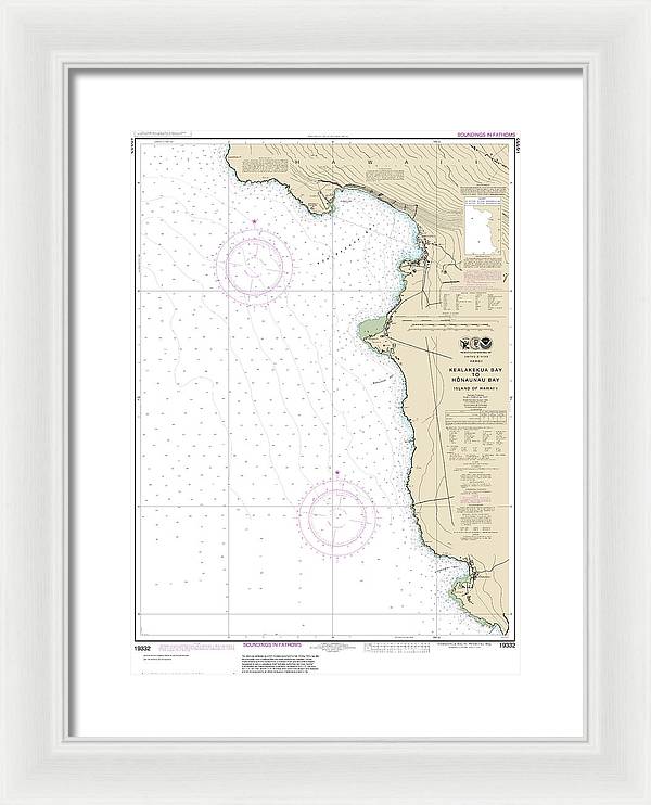 Nautical Chart-19332 Kealakekua Bay-honaunau Bay - Framed Print