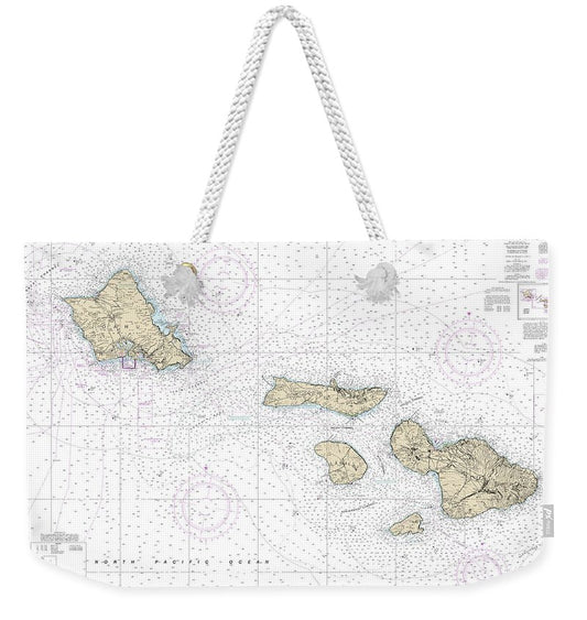 Nautical Chart-19340 Hawaii-oahu - Weekender Tote Bag