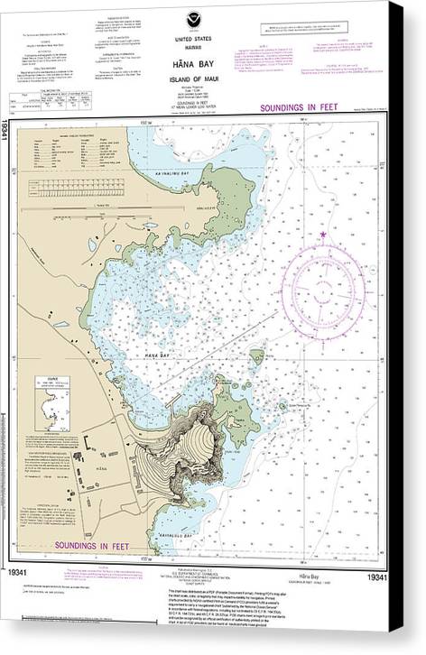Nautical Chart-19341 Hana Bay Island-maui - Canvas Print