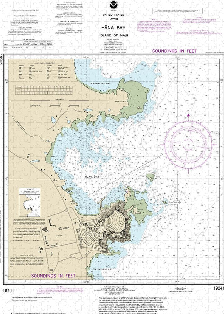 Nautical Chart-19341 Hana Bay Island-maui - Puzzle