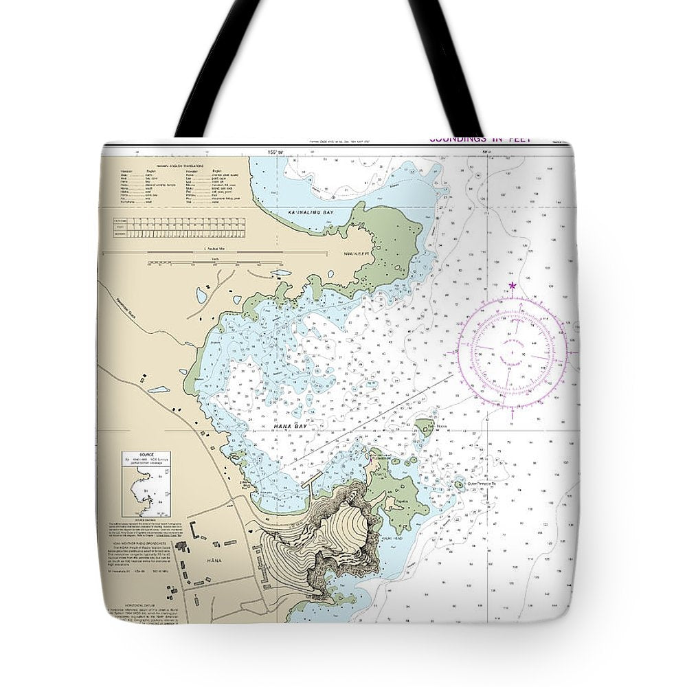 Nautical Chart-19341 Hana Bay Island-maui - Tote Bag
