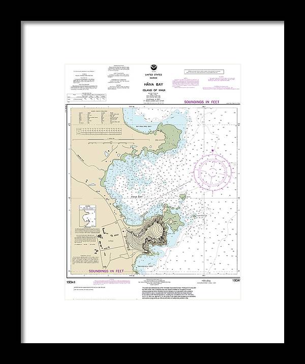 A beuatiful Framed Print of the Nautical Chart-19341 Hana Bay Island-Maui by SeaKoast