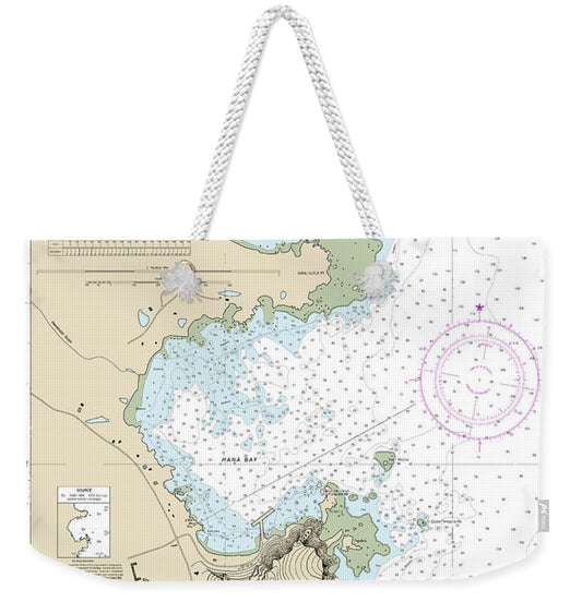 Nautical Chart-19341 Hana Bay Island-maui - Weekender Tote Bag