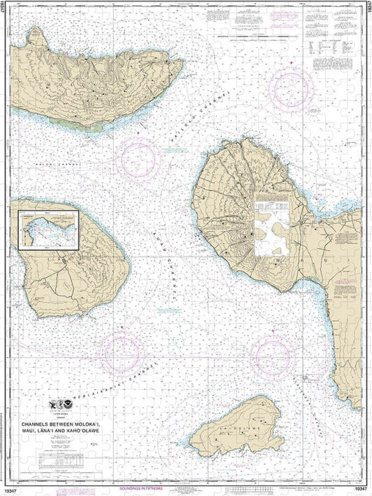 Nautical Chart 19347 Channels Between Molokai, Maui, Lanaiand Kahoolawe, Manele Bay Puzzle