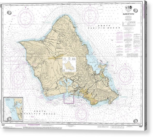 Nautical Chart-19357 Island-oahu, Barbers Point Harbor - Acrylic Print