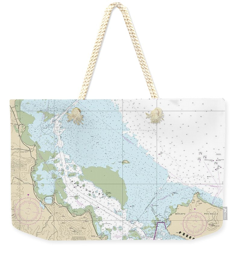 Nautical Chart-19359 Oahu East Coast Kaneohe Bay - Weekender Tote Bag