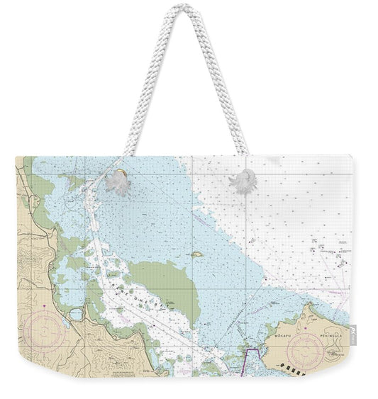 Nautical Chart-19359 Oahu East Coast Kaneohe Bay - Weekender Tote Bag