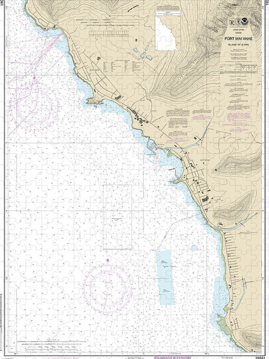 Nautical Chart 19361 Port Waianae Island Oahu Puzzle