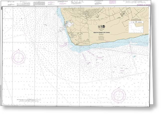 Nautical Chart-19362 South Coast-oahu Kalaeloa - Greeting Card