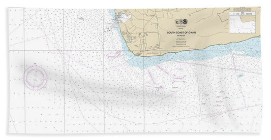 Nautical Chart-19362 South Coast-oahu Kalaeloa - Bath Towel