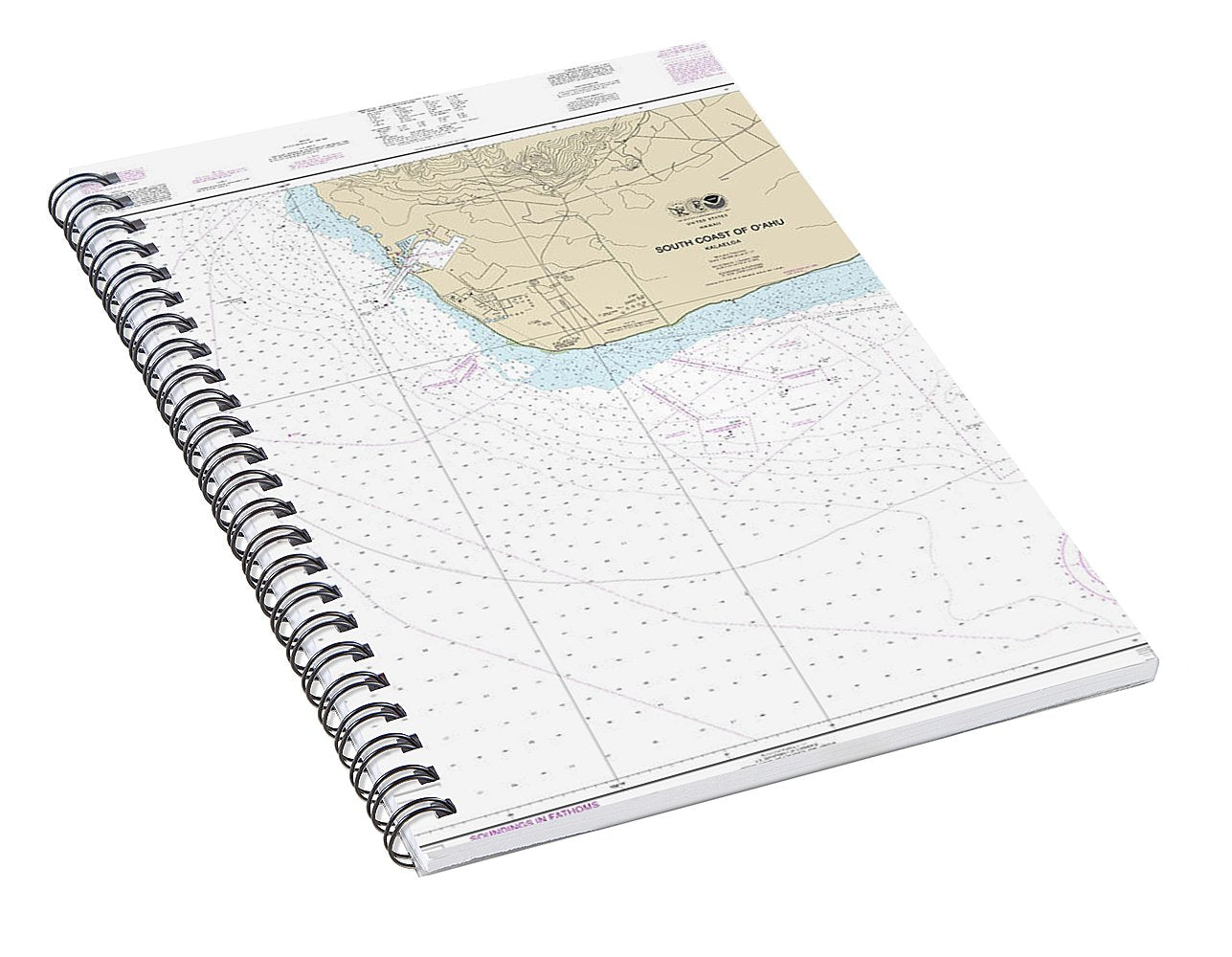 Nautical Chart-19362 South Coast-oahu Kalaeloa - Spiral Notebook