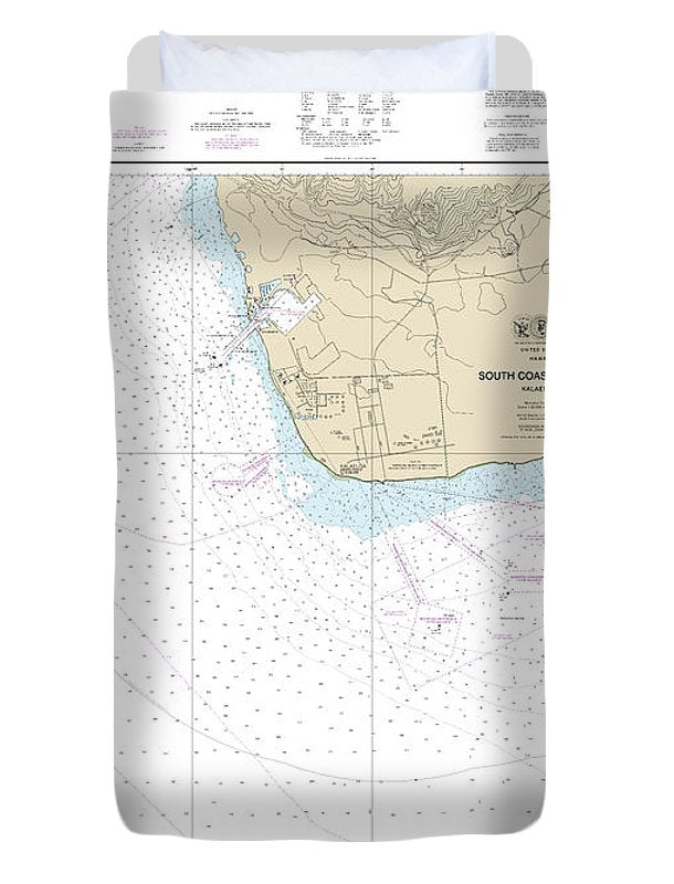 Nautical Chart-19362 South Coast-oahu Kalaeloa - Duvet Cover