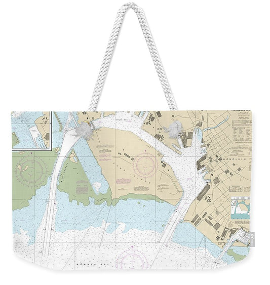 Nautical Chart-19367 Island-oahu Honolulu Harbor - Weekender Tote Bag