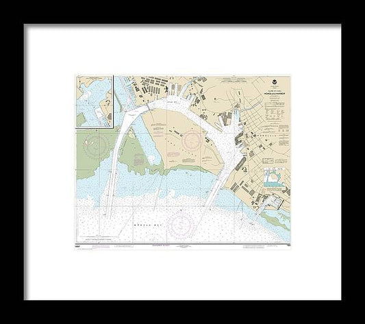 A beuatiful Framed Print of the Nautical Chart-19367 Island-Oahu Honolulu Harbor by SeaKoast