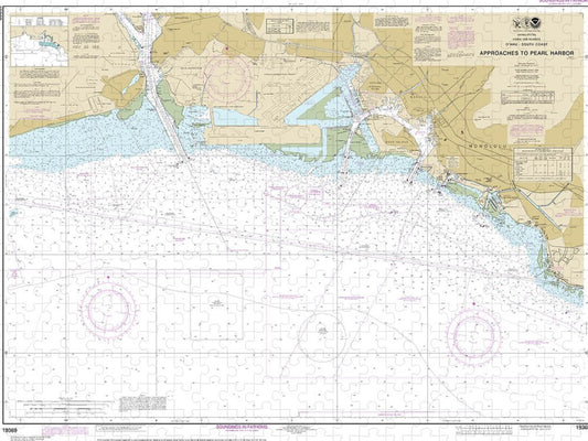 Nautical Chart 19369 Oahu South Coast Approaches Pearl Harbor Puzzle