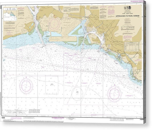 Nautical Chart-19369 Oahu South Coast Approaches-Pearl Harbor  Acrylic Print