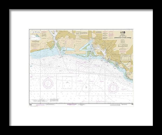 A beuatiful Framed Print of the Nautical Chart-19369 Oahu South Coast Approaches-Pearl Harbor by SeaKoast