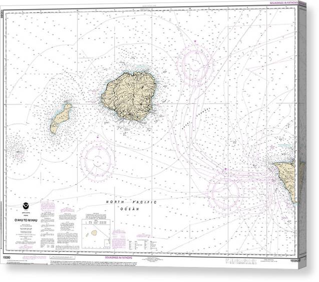 Nautical Chart-19380 Oahu-Niihau Canvas Print