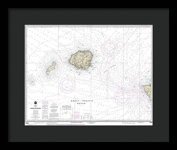 Nautical Chart-19380 Oahu-niihau - Framed Print