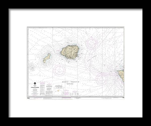 Nautical Chart-19380 Oahu-niihau - Framed Print