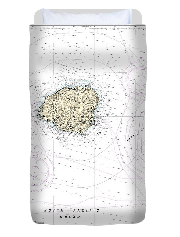 Nautical Chart-19380 Oahu-niihau - Duvet Cover