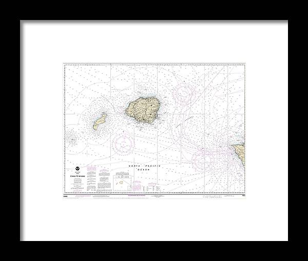 Nautical Chart-19380 Oahu-niihau - Framed Print