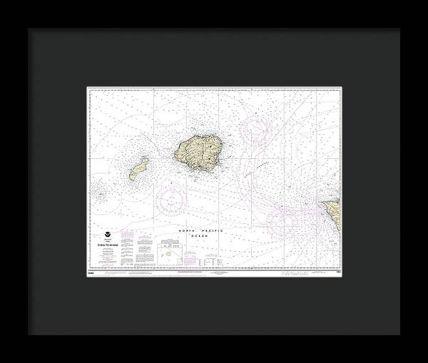 Nautical Chart-19380 Oahu-niihau - Framed Print