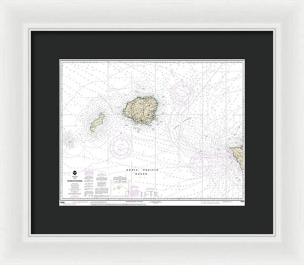 Nautical Chart-19380 Oahu-niihau - Framed Print