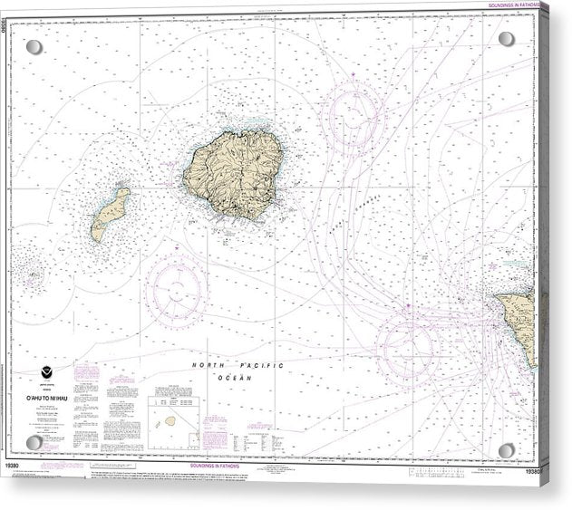 Nautical Chart-19380 Oahu-niihau - Acrylic Print