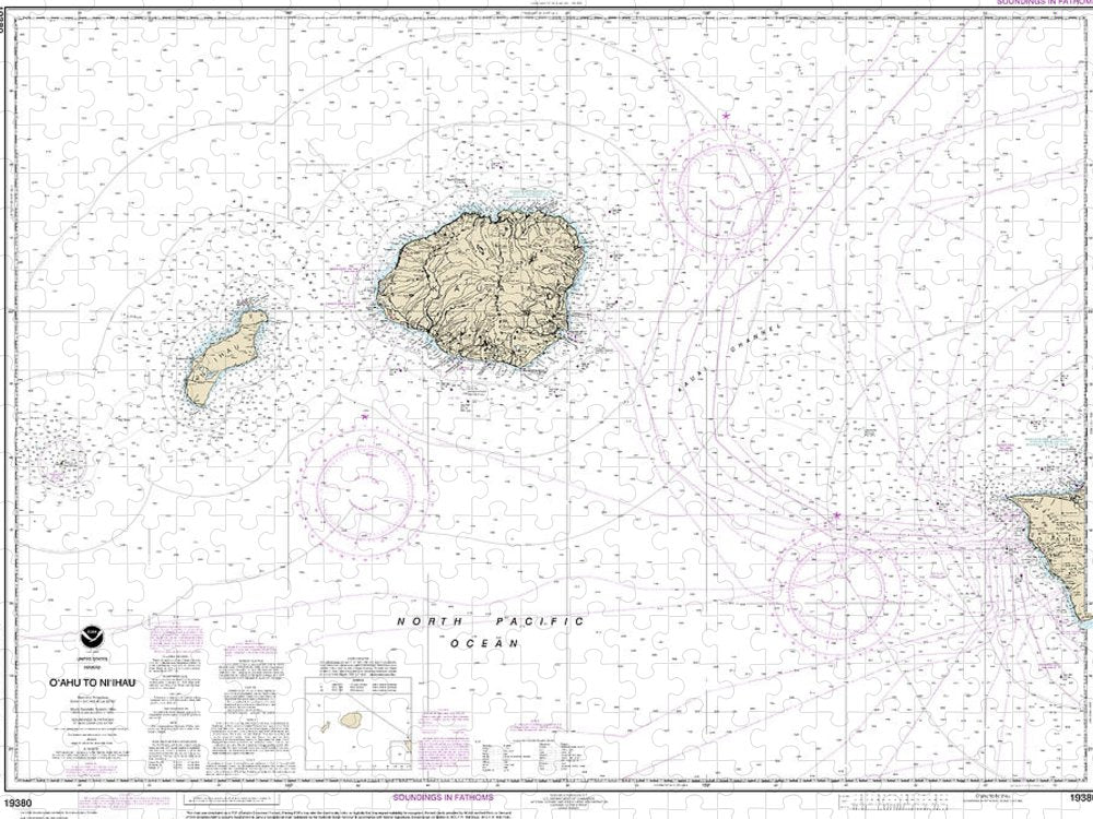 Nautical Chart 19380 Oahu Niihau Puzzle