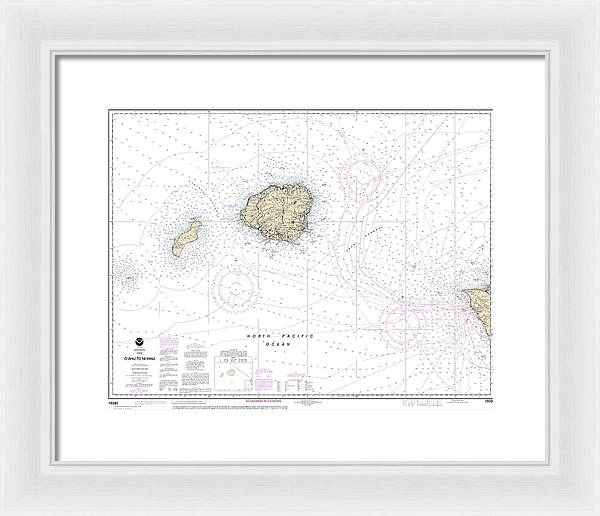 Nautical Chart-19380 Oahu-niihau - Framed Print